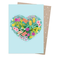 Greeting Card - Heart Of Flowers  