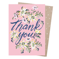 Greeting Card - Thank You Flannel Flowers