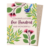 Greeting Card - 100th Birthday Botanicals