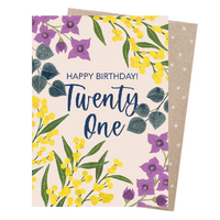 Greeting Card - 21st Birthday Botanicals