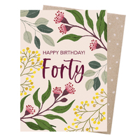 Greeting Card - 40th Birthday Botanicals