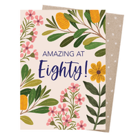 Greeting Card - 80th Birthday Botanicals