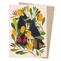 Greeting Card - Cockatoos & Banksia