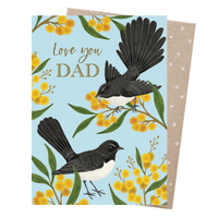 Greeting Card - Dad's Wagtails