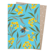 Greeting Card - Wattle & Bee