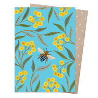 Greeting Card - Wattle & Bee