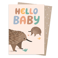 Greeting Card - Hello Baby Echidna