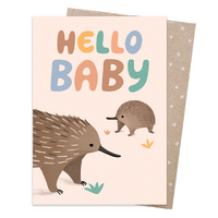 Greeting Card - Hello Baby Echidna