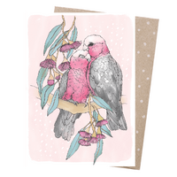 Greeting Card - Galah Snuggles 