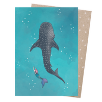 Greeting Card - Whaleshark & Mermaid