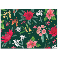 Folded Christmas Wrapping Paper - Festive Floral