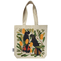 Tote Bag With Pocket - Cockatoos & Banksia
